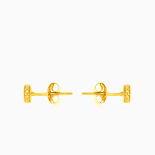 Glänzende Gelbgold-Ohrstecker mit Zirkonia