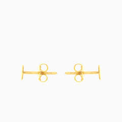 Hochglanzpolierte Gold-Knopf-Ohrstecker