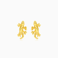 Eidechsen-Ohrstecker aus Gold