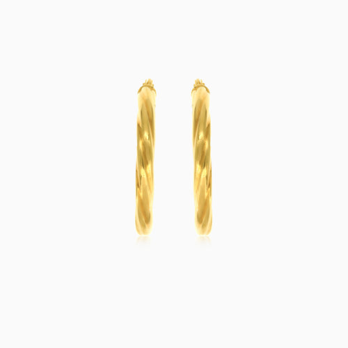 Gedrehte Röhren-Creolen aus Gelbgold