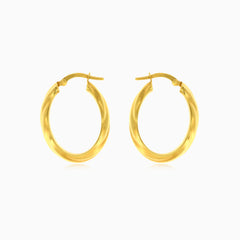 Gelbgold-Ovale Creolen