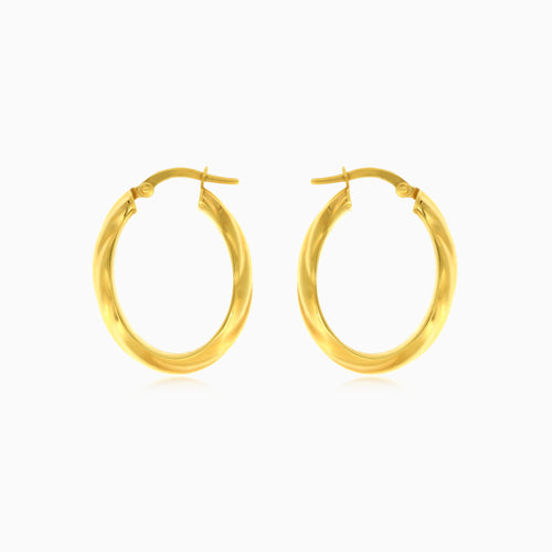 Gelbgold-Ovale Creolen