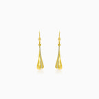 Gold Drop Dangling Sandblasted Earrings