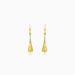Gold Drop Dangling Sandblasted Earrings
