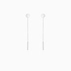 Chain earrings with plate in white gold