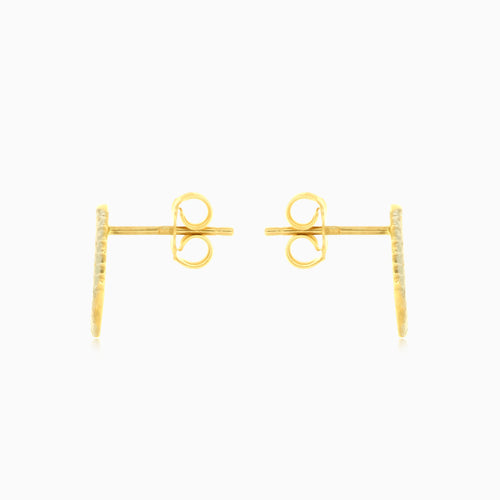 Gelb- und Weißgold Engelsflügel Stecker-Ohrringe