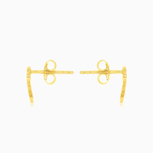 Gelbgold-Ohrstecker mit Herzschlüssel und Zirkonia
