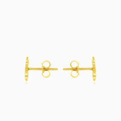 Yellow gold infinity charm earrings