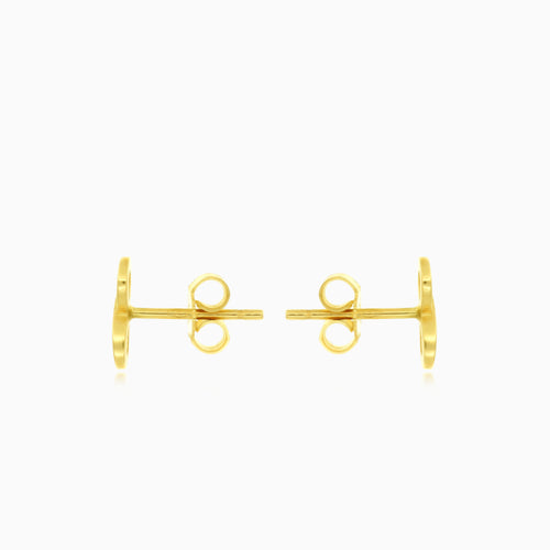 Yellow gold infinity charm earrings