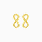Yellow gold infinity charm earrings
