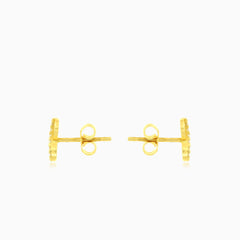 Goldene Ohrstecker mit unendlichen Zirkonia