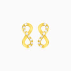 Goldene Ohrstecker mit unendlichen Zirkonia