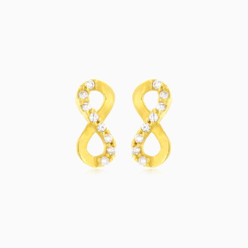 Goldene Ohrstecker mit unendlichen Zirkonia