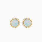 Opal earrings with cubic zirconia