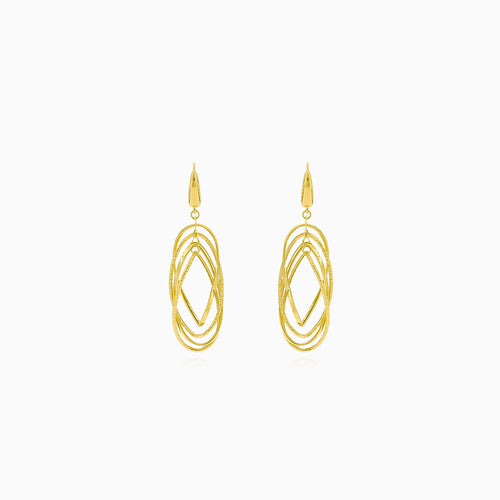 Gold Dangle Earrings Ovals