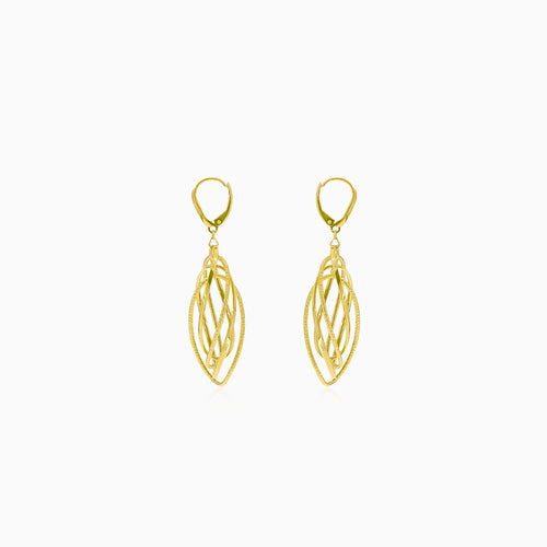 Gold Dangle Earrings Ovals