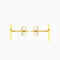 Kreuz-Stud-Ohrringe aus Gelbgold