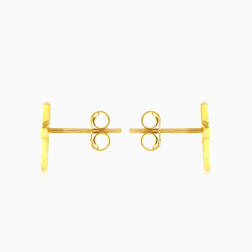 Kreuz-Stud-Ohrringe aus Gelbgold