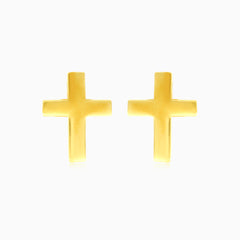 Kreuz-Stud-Ohrringe aus Gelbgold