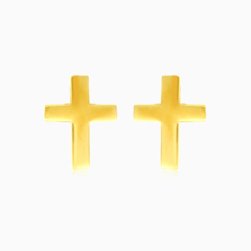 Kreuz-Stud-Ohrringe aus Gelbgold