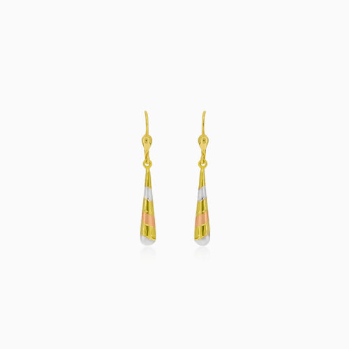 Ohrringe mit Anhänger aus dreifarbigem Gold