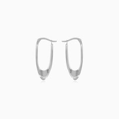 High-polish white gold earrings