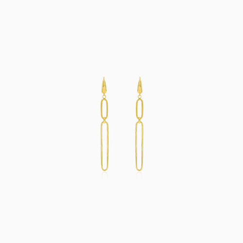 Gold Earrings with Large Chain Links