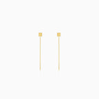 Fadenohrringe aus Gold mit Quadraten