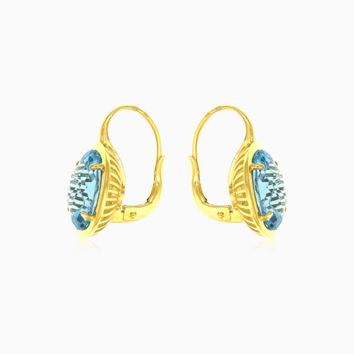 Ovale blaue Topas-Goldohrstecker