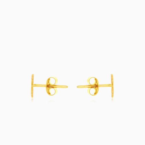 Pendientes de botón infinito de oro amarillo brillante