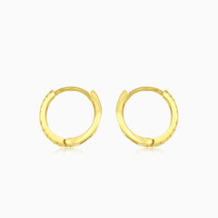 Glänzende Gelbgold-Zirkonia-Ohrringe