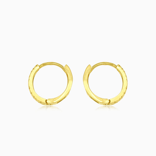 Glänzende Gelbgold-Zirkonia-Ohrringe