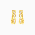 Glänzende Gelbgold-Zirkonia-Ohrringe