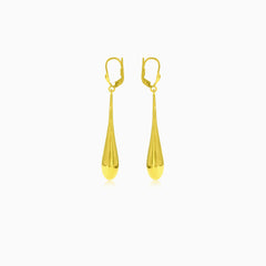 Yellow gold dramatic drop earrings