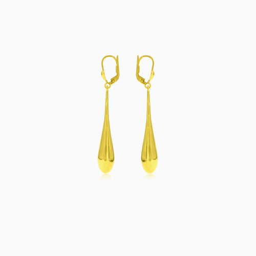 Yellow gold dramatic drop earrings