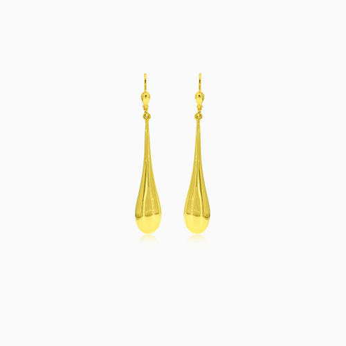 Yellow gold dramatic drop earrings