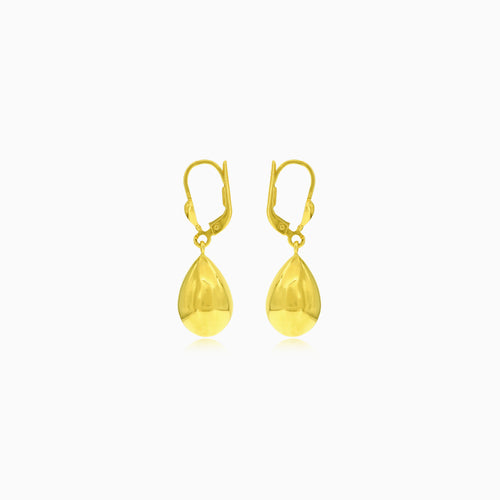 wassertropfen-hängende-gold-ohrringe