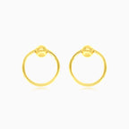 Gelbgoldene Kreis-Ball-Ohrringe.