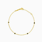 Bracelet chaîne en or avec onyx