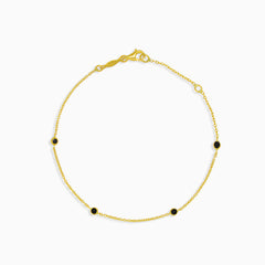 Bracelet chaîne en or avec onyx