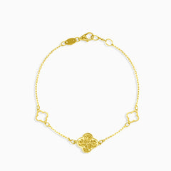 Armband mit diamantgeschliffenem Kleeblatt