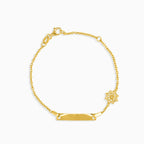 Plate chain bracelet with rudder