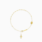 Feines Gold-Rosenkranzarmband