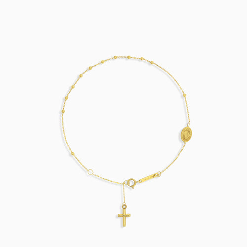 Feines Gold-Rosenkranzarmband