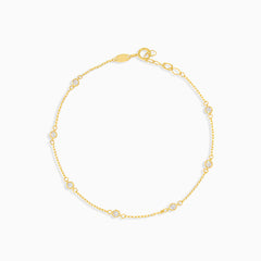 Bracelet en or avec zircons