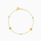 Bracelet en or avec zircons et motifs ronds