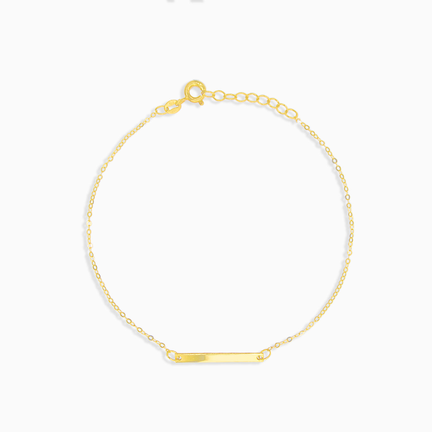 Elegant gold bracelet with plate – Princess Jewellery