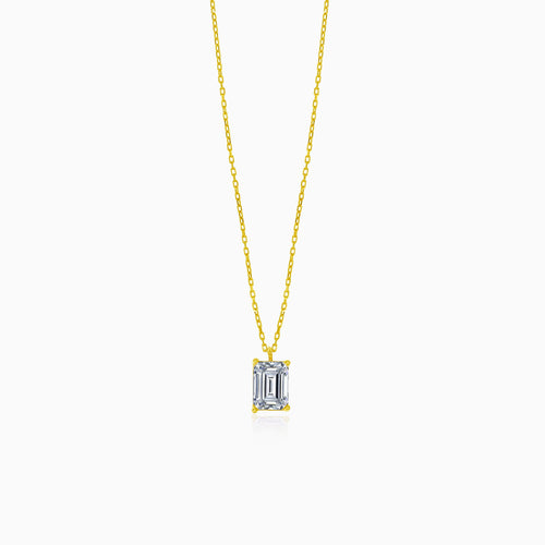 Gold-Halskette mit rechteckigem Zirkon