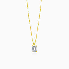 Gold necklace with rectangular zircon