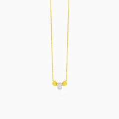 Minimalist gold necklace with 3 balls